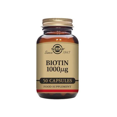 Solgar Biotin 1000 ug, 50 kapslar-Vitaminer och kosttillskott-Solgar-Equmedic