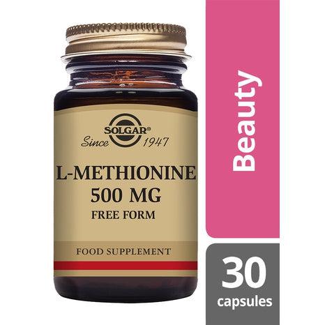 Solgar L-Methionine 500 mg, 30 kapslar-Vitaminer och kosttillskott-Solgar-Equmedic