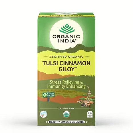 Tulsi Cinnamon Giloy Te Organic India, 25 tepåsar-Organic India Teer-Organic India-Equmedic