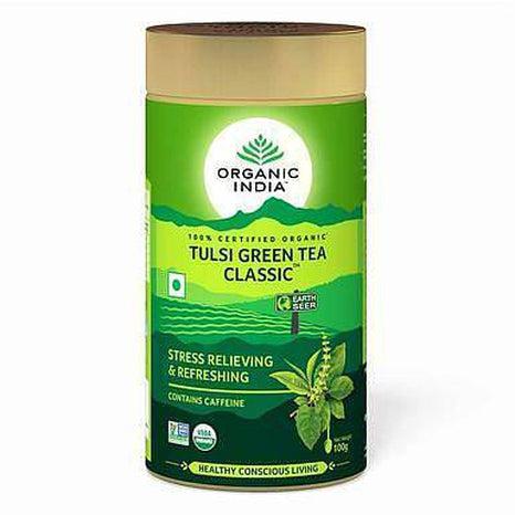 Tulsi Green Tea Organic India, 100g-Organic India Teer-Organic India-Equmedic