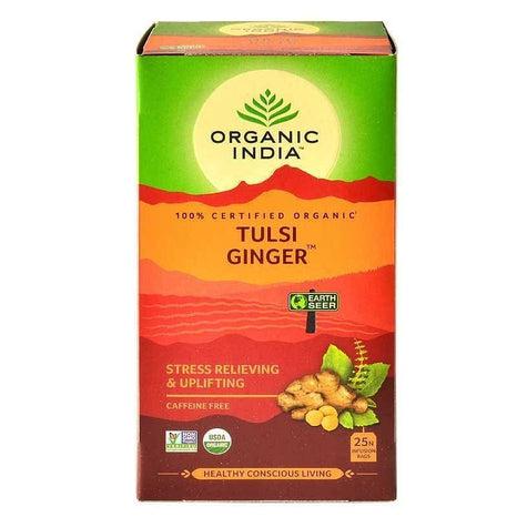 Tulsi Ginger Te Organic India, 25 tepåsar
