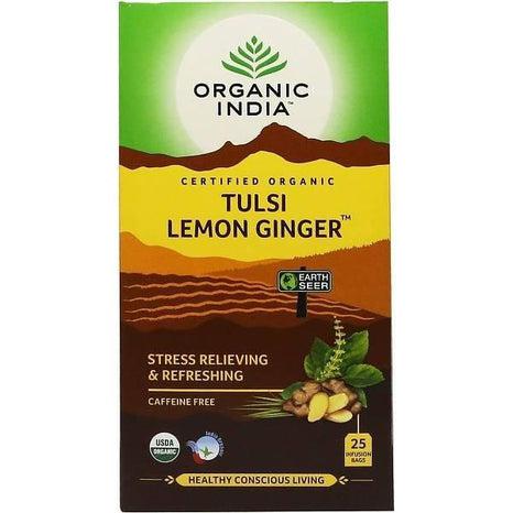 Tulsi Lemon Ginger Te Organic India, 25 tepåsar