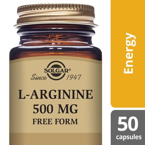 Solgar L-Arginine 500 mg, 50 kapslar-Vitaminer och kosttillskott-Solgar-Equmedic