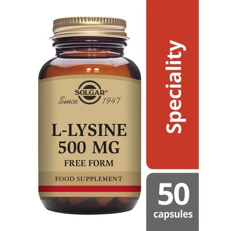 Solgar L-Lysine 500 mg, 50 kapslar-Vitaminer och kosttillskott-Solgar-Equmedic