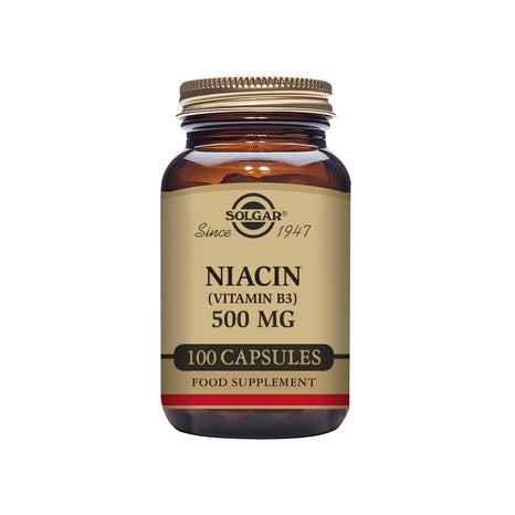 Solgar Niacin (Vitamin B3) “med flush” 500 mg, 100 kapslar-Vitaminer och kosttillskott-Solgar-Equmedic