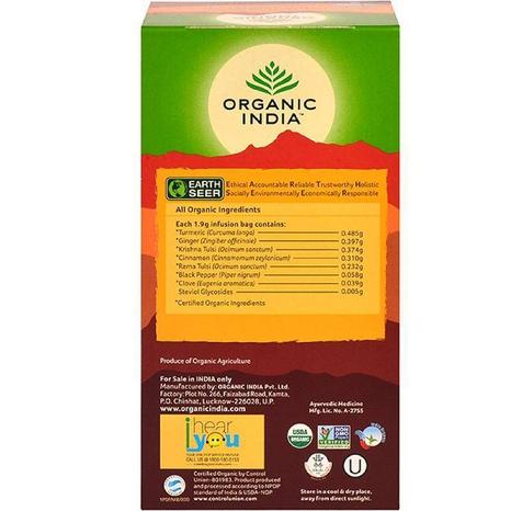 Tulsi Turmeric Ginger Te Organic India, 25 tepåsar